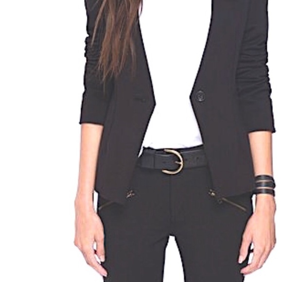 NWT BCBGMaxAzria Fay Single Button Tuxedo Style Jacket Gardenia Off White Large - Picture 8 of 9